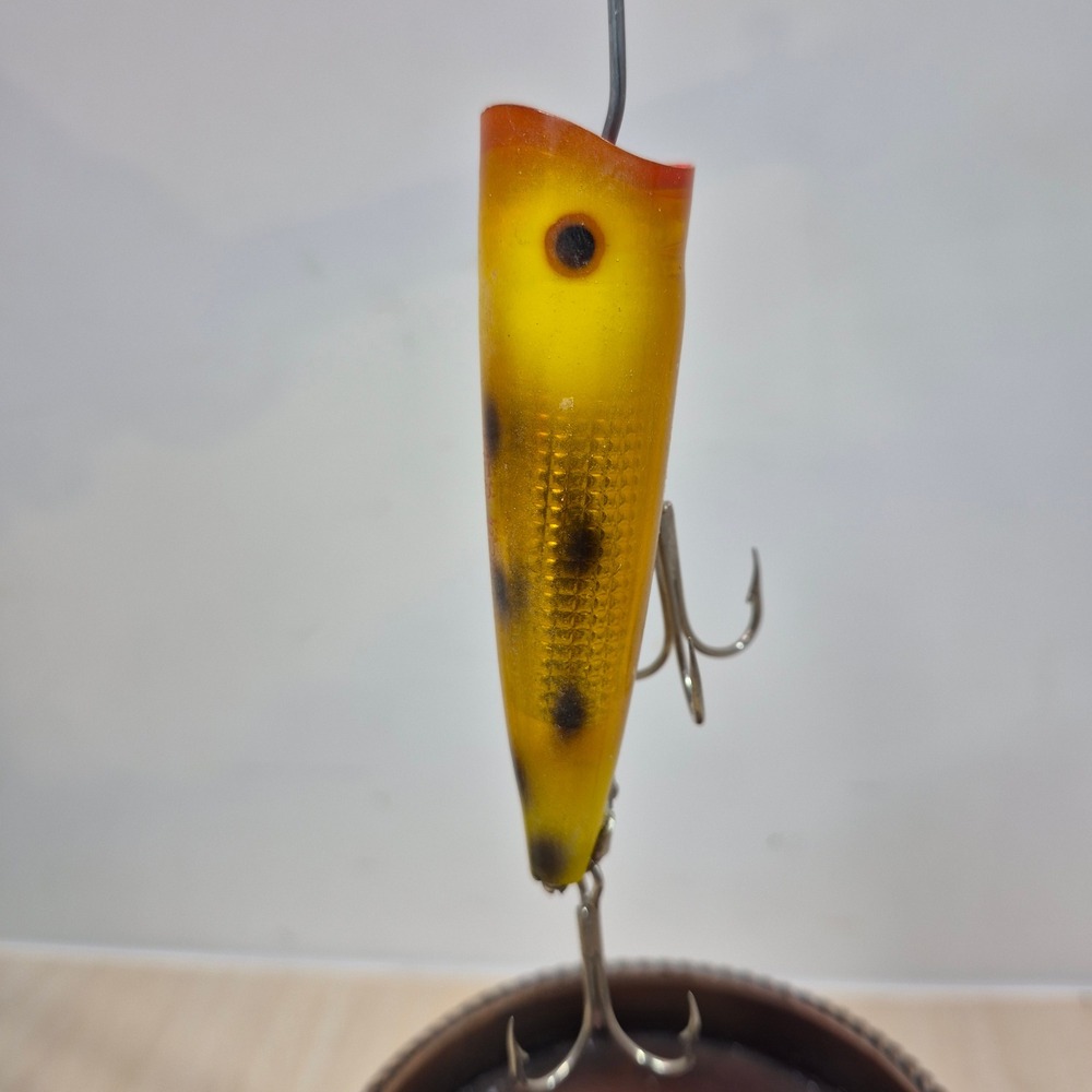 Vintage Pico Pop Lure Pico Lures Padre Island Co Yellow Spotted Topwater Popper